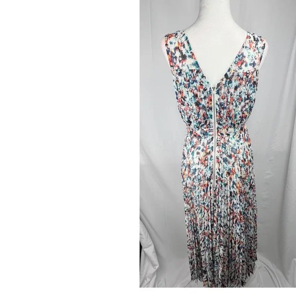 Anthropologie Plenty by Tracy Reese Dress 4 Morgan Multi Speckle Pleated Hi Low - Picture 6 of 11